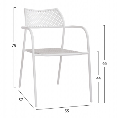 ΚΑΡΕΚΛΑ ΜΕΤΑΛΛΙΚΗ ΛΕΥΚΗ THETIS HM5173.12 55x57x79 cm ΚΑΡΕΚΛΑ ΜΕΤΑΛΛΙΚΗ ΛΕΥΚΗ THETIS HM5173.12 55x57x79 cm