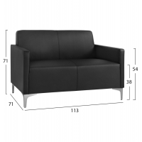 ΚΑΝΑΠΕΣ 2ΘΕΣΙΟΣ NELLIE HM3159.21 ΜΕ ΜΑΥΡΟ PU 113x71x71Υ εκ. ΚΑΝΑΠΕΣ 2ΘΕΣΙΟΣ NELLIE HM3159.21 ΜΕ ΜΑΥΡΟ PU 113x71x71Υ εκ.