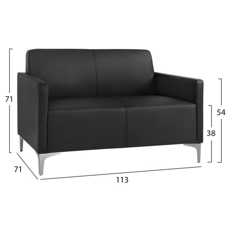 ΚΑΝΑΠΕΣ 2ΘΕΣΙΟΣ NELLIE HM3159.21 ΜΕ ΜΑΥΡΟ PU 113x71x71Υ εκ. ΚΑΝΑΠΕΣ 2ΘΕΣΙΟΣ NELLIE HM3159.21 ΜΕ ΜΑΥΡΟ PU 113x71x71Υ εκ.