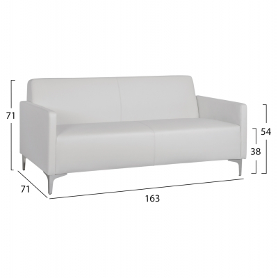 ΚΑΝΑΠΕΣ 3ΘΕΣΙΟΣ NELLIE HM3159.32 ΜΕ ΛΕΥΚΟ PU 163x71x71Υ εκ. ΚΑΝΑΠΕΣ 3ΘΕΣΙΟΣ NELLIE HM3159.32 ΜΕ ΛΕΥΚΟ PU 163x71x71Υ εκ.