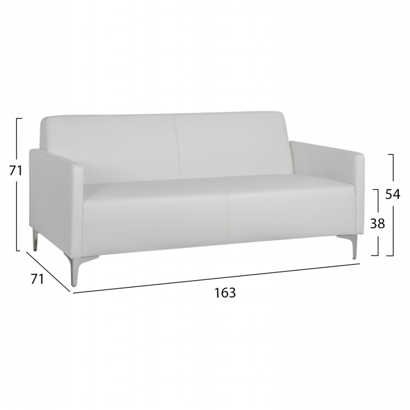 ΚΑΝΑΠΕΣ 3ΘΕΣΙΟΣ NELLIE HM3159.32 ΜΕ ΛΕΥΚΟ PU 163x71x71Υ εκ. ΚΑΝΑΠΕΣ 3ΘΕΣΙΟΣ NELLIE HM3159.32 ΜΕ ΛΕΥΚΟ PU 163x71x71Υ εκ.