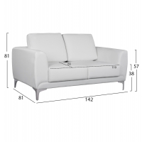 ΣΕΤ ΣΑΛΟΝΙΟΥ 2ΤΜΧ KENZIE ΜΕ ΛΕΥΚΟ PU HM11284.02