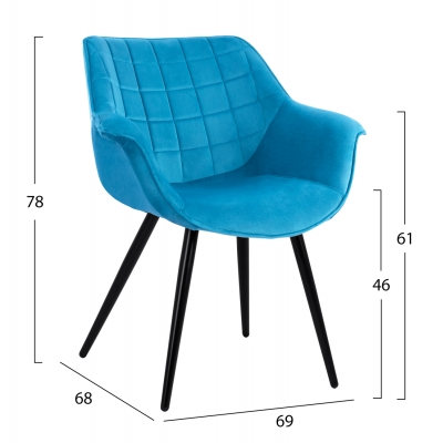 ΠΟΛΥΘΡΟΝΑΚΙ BENJAMIN ΑΠΟ ΒΕΛΟΥΔΟ ΤΙΡΚΟΥΑΖ ME ΜΕΤΑΛΛΙΚΑ ΠΟΔΙΑ HM8682.09 69x68x78 εκ. ΠΟΛΥΘΡΟΝΑΚΙ BENJAMIN ΑΠΟ ΒΕΛΟΥΔΟ ΤΙΡΚΟΥΑΖ ME ΜΕΤΑΛΛΙΚΑ ΠΟΔΙΑ HM8682.09 69x68x78 εκ.