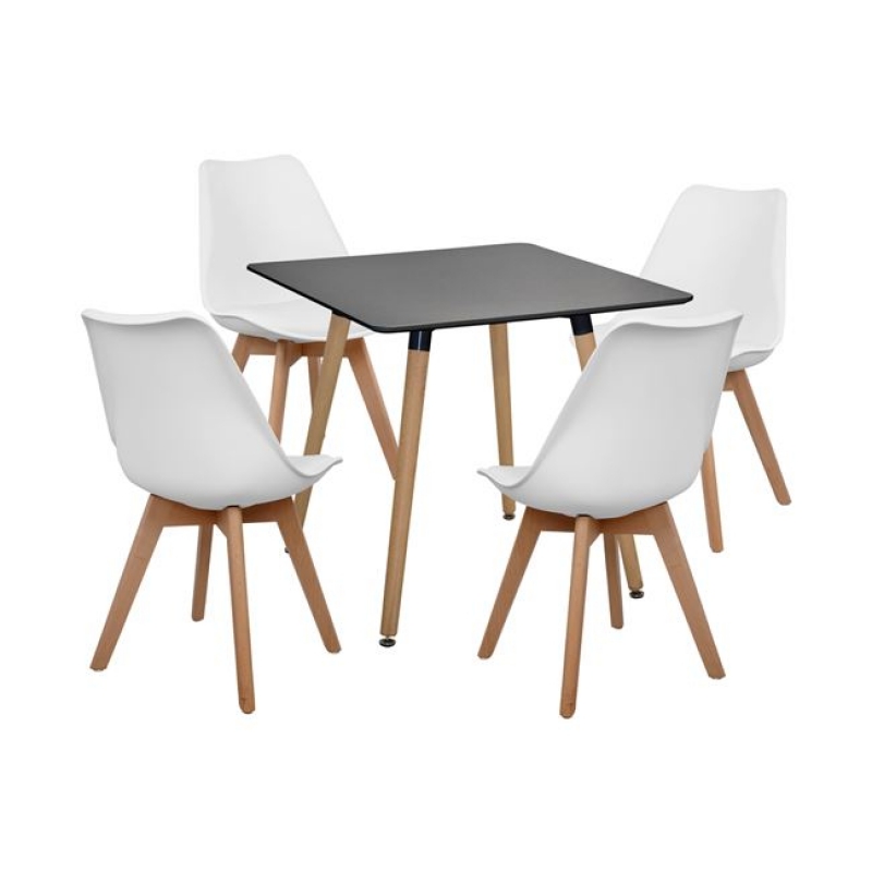 ΣΕΤ 5ΤΜΧ ΤΡΑΠΕΖΙ MINIMAL ΜΑΥΡΟ & VEGAS ΛΕΥΚΕΣ HM10601 80x80x74 cm. ΣΕΤ 5ΤΜΧ ΤΡΑΠΕΖΙ MINIMAL ΜΑΥΡΟ & VEGAS ΛΕΥΚΕΣ HM10601 80x80x74 cm.