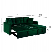 ΚΑΝΑΠΕΣ ΓΩΝΙΑ ΚΡΕΒΑΤΙ WAYNE 224x147x85Υεκ. HM3028.13 ΒΕΛΟΥΔΟ ΚΥΠΑΡΙΣΣΙ ΚΑΝΑΠΕΣ ΓΩΝΙΑ ΚΡΕΒΑΤΙ WAYNE 224x147x85Υεκ. HM3028.13 ΒΕΛΟΥΔΟ ΚΥΠΑΡΙΣΣΙ