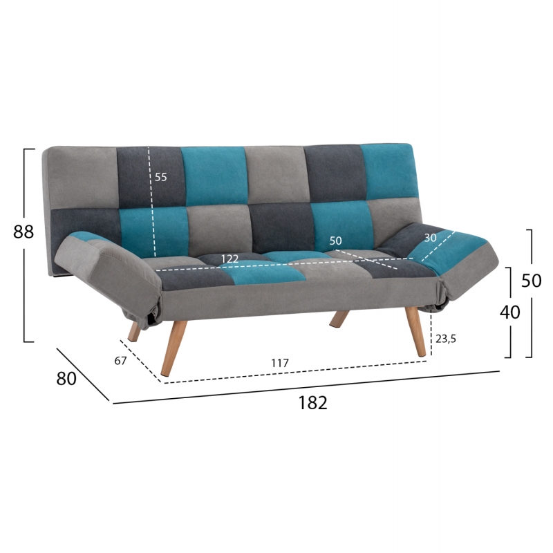 ΚΑΝΑΠΕΣ ΚΡΕΒΑΤΙ MULTICOLOR 3ΘΕΣΙΟΣ HM3167.11 182Χ80Χ88Υ εκ. ΚΑΝΑΠΕΣ ΚΡΕΒΑΤΙ MULTICOLOR 3ΘΕΣΙΟΣ HM3167.11 182Χ80Χ88Υ εκ.