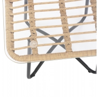 ΤΡΑΠΕΖΙ ΜΕΤΑΛΛΙΚΟ GERRY HM5717 ΜΕ WICKER ΜΠΕΖ 50x50x48,5 εκ.