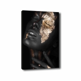 ΠΙΝΑΚΑΣ ΚΑΜΒΑΣ DARK SKINNED GIRL WITH GOLD MAKEUP HM7196.01 50X3X70 εκ.