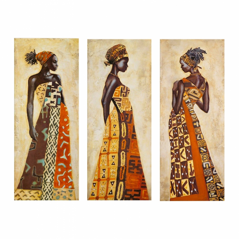 ΠΙΝΑΚΑΣ ΤΡΙΠΤΥΧΟ MDF AFRICAN STYLE WOMEN HM7204.03 60X0,3X50 εκ.