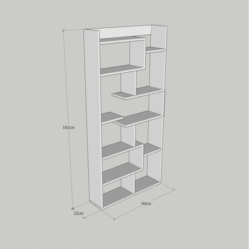 ΒΙΒΛΙΟΘΗΚΗ GRETEL ΛΕΥΚΗ 90x22x182 εκ. HM8865.01 ΒΙΒΛΙΟΘΗΚΗ GRETEL ΛΕΥΚΗ 90x22x182 εκ. HM8865.01