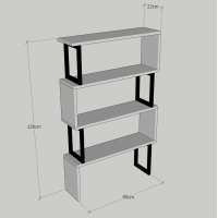 ΒΙΒΛΙΟΘΗΚΗ INGRID ΚΑΡΥΔΙ ΜΕ ΜΑΥΡΟ ΣΚΕΛΕΤΟ HM8867.01 80x22x128 εκ.