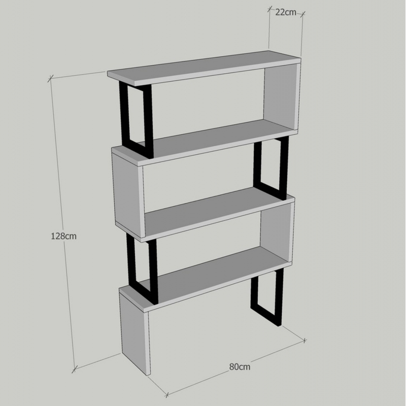 ΒΙΒΛΙΟΘΗΚΗ INGRID ΚΑΡΥΔΙ ΜΕ ΜΑΥΡΟ ΣΚΕΛΕΤΟ HM8867.01 80x22x128 εκ.