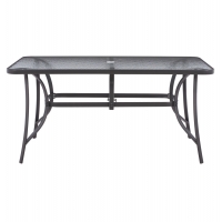 ΤΡΑΠΕΖΙ BRUNO 150X90Χ75Υεκ. ΜΕΤΑΛΛΙΚΟ ΟΡΘΟΓΩΝΙΟ ΓΚΡΙ ΜΕ ΤΡΥΠΑ ΟΜΠΡΕΛΑΣ Φ38  HM5145.11