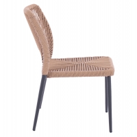 ΚΑΡΕΚΛΑ ΑΛΟΥΜΙΝΙΟΥ ΓΚΡΙ ΜΕ P.E.TWIST RATTAN ΜΠΕΖ HM5770.02 45x63x82Υ εκ.