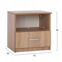 ΚΟΜΟΔΙΝΟ ΜΕ ΣΥΡΤΑΡΙ ADLER HM2431.01 ΜΕΛΑΜΙΝΗ SONAMA OAK 45x40x48Υεκ.