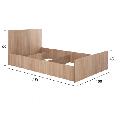 ΚΡΕΒΑΤΙ ADLER ΜΟΝΟ 90X200 SONAMA OAK HM2433.01 ΚΡΕΒΑΤΙ ADLER ΜΟΝΟ 90X200 SONAMA OAK HM2433.01