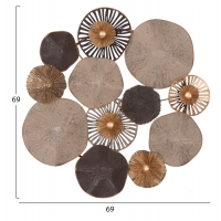 ΜΕΤΑΛΛΙΚΟ ΔΙΑΚΟΣΜΗΤΙΚΟ ΤΟΙΧΟΥ HM7163 ΚΑΦΕ ΕΚΡΟΥ ΧΡΥΣΟ 69x8x69Y εκ.