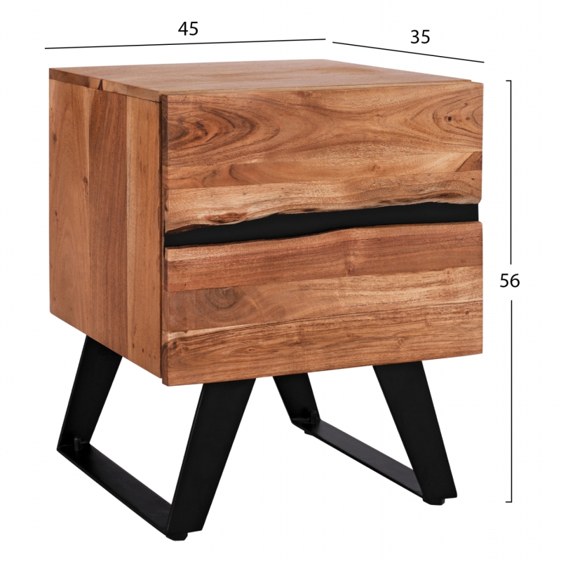 ΚΟΜΟΔΙΝΟ ALICIA HM8360.11 ΑΠΟ ΜΑΣΙΦ ΞΥΛΟ ΑΚΑΚΙΑΣ 45x35x56Yεκ. ΚΟΜΟΔΙΝΟ ALICIA HM8360.11 ΑΠΟ ΜΑΣΙΦ ΞΥΛΟ ΑΚΑΚΙΑΣ 45x35x56Yεκ.