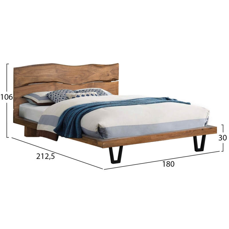 ΚΡΕΒΑΤΙ NICOLE HM8218.11 ΑΠΟ ΜΑΣΙΦ ΞΥΛΟ ΑΚΑΚΙΑΣ 212,5x180x106εκ. ΓΙΑ ΣΤΡΩΜΑ 160Χ200 ΚΡΕΒΑΤΙ NICOLE HM8218.11 ΑΠΟ ΜΑΣΙΦ ΞΥΛΟ ΑΚΑΚΙΑΣ 212,5x180x106εκ. ΓΙΑ ΣΤΡΩΜΑ 160Χ200