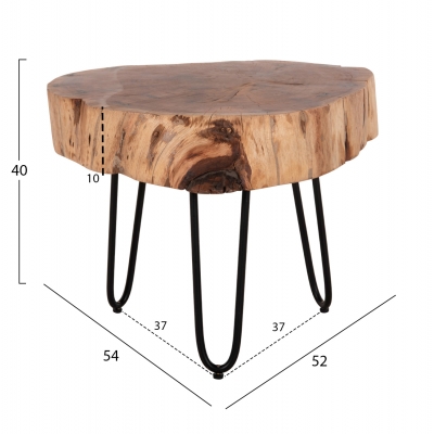 ΤΡΑΠΕΖΙ ΣΑΛΟΝΙΟΥ CLAUDINE ΑΠΟ ΜΑΣΙΦ ΚΟΡΜΟ ΑΚΑΚΙΑΣ ΠΑΧΟΥΣ 10εκ. HM8779.11 60x60x40Υεκ.