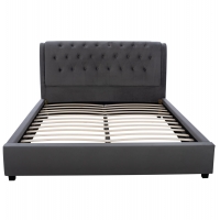 ΚΡΕΒΑΤΙ ODALYS 150X200 ΒΕΛΟΥΔΟ ΥΦΑΣΜΑ ΓΚΡΙ HM549.11 164x223x100 εκ.