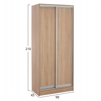 ΝΤΟΥΛΑΠΑ ΣΥΡΟΜΕΝΗ ADLER ΜΕΛΑΜΙΝΗΣ 90x45x210Yεκ. SONAMA OAK 2ΦΥΛΛΗ HM2436.01