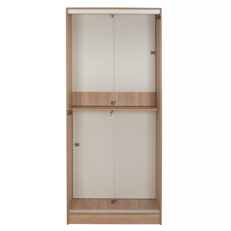 ΝΤΟΥΛΑΠΑ ΣΥΡΟΜΕΝΗ ADLER ΜΕΛΑΜΙΝΗΣ 90x45x210Yεκ. SONAMA OAK 2ΦΥΛΛΗ HM2436.01