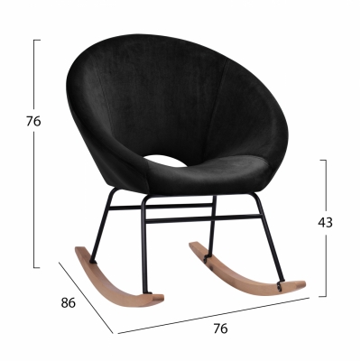 ΠΟΛΥΘΡΟΝΑ ΚΟΥΝΙΣΤΗ PAULINA HM8399.04 ΜΑΥΡΟ ΒΕΛΟΥΔΟ 76X86X76Υ εκ.