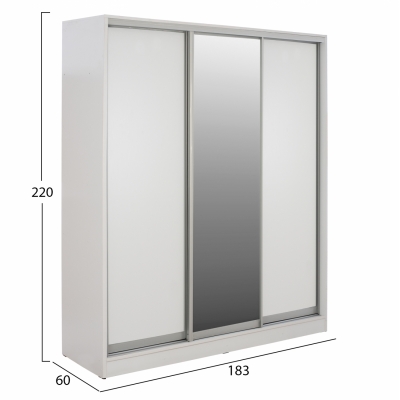 ΝΤΟΥΛΑΠΑ ΣΥΡΟΜΕΝΗ ADLER ΜΕΛΑΜΙΝΗΣ ΛΕΥΚΗ ΜΕ ΚΑΘΡΕΦΤΗ 3ΦΥΛΛΗ HM2461.03  183x60x220 εκ. ΝΤΟΥΛΑΠΑ ΣΥΡΟΜΕΝΗ ADLER ΜΕΛΑΜΙΝΗΣ ΛΕΥΚΗ ΜΕ ΚΑΘΡΕΦΤΗ 3ΦΥΛΛΗ HM2461.03  183x60x220 εκ.