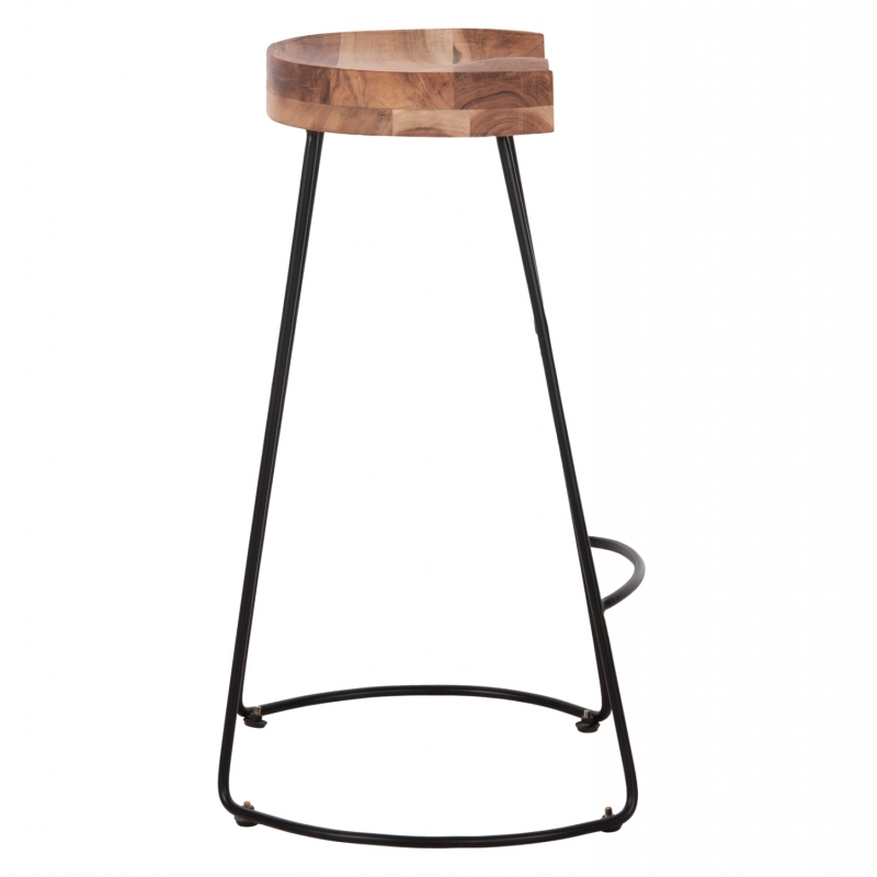 ΣΚΑΜΠΟ BAR ELEANOR HM8363.11 ΜΑΣΙΦ ΞΥΛΟ ΑΚΑΚΙΑΣ-ΜΕΤΑΛΛΟ 50x43x78Υεκ.