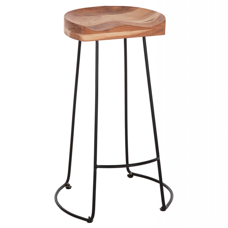 ΣΚΑΜΠΟ BAR ELEANOR HM8363.11 ΜΑΣΙΦ ΞΥΛΟ ΑΚΑΚΙΑΣ-ΜΕΤΑΛΛΟ 50x43x78Υεκ.