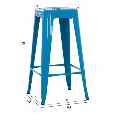 ΣΚΑΜΠΟ BAR ΜΕΤΑΛΛΙΚΟ MELITA ΣΕ ΜΠΛΕ HM8642.08 43x43x78 εκ. ΣΚΑΜΠΟ BAR ΜΕΤΑΛΛΙΚΟ MELITA ΣΕ ΜΠΛΕ HM8642.08 43x43x78 εκ.