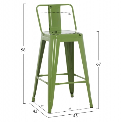 ΣΚΑΜΠΟ ΜΕΣΑΙΟΥ ΥΨΟΥΣ ΜΕΤΑΛΛΙΚΟ MELITA ΣΕ LIGHT OLIVE GREEN HM8574.13 42x42x98 εκ. ΣΚΑΜΠΟ ΜΕΣΑΙΟΥ ΥΨΟΥΣ ΜΕΤΑΛΛΙΚΟ MELITA ΣΕ LIGHT OLIVE GREEN HM8574.13 42x42x98 εκ.