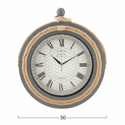 ΡΟΛΟΙ ΤΟΙΧΟΥ ΓΚΡΙ ΜΕΤΑΛΛΙΚΟ ΜΕ ΣΧΟΙΝΙ HM7452.01 Φ50 εκ. ΡΟΛΟΙ ΤΟΙΧΟΥ ΓΚΡΙ ΜΕΤΑΛΛΙΚΟ ΜΕ ΣΧΟΙΝΙ HM7452.01 Φ50 εκ.