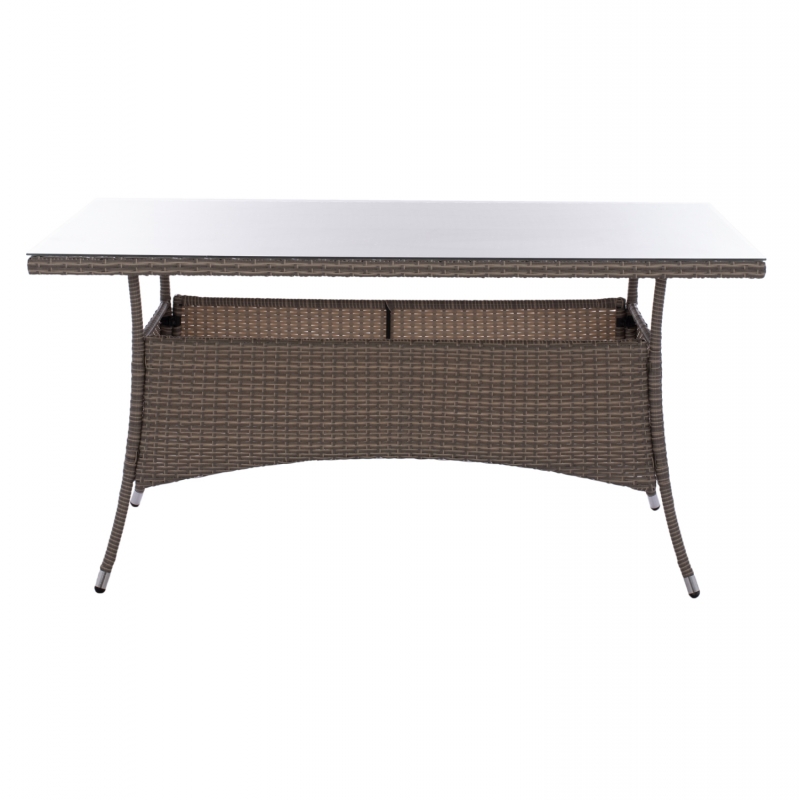 ΤΡΑΠΕΖΙ ΜΕΤΑΛΛΙΚΟ MINSK RATTAN ΓΚΡΙ HM5507.01 150x90x75Υ εκ.