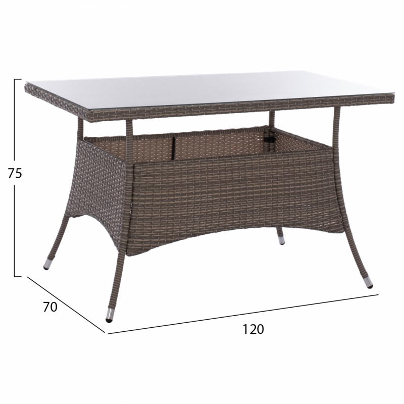 ΣΕΤ ΤΡΑΠΕΖΑΡΙΑΣ 5ΤΜΧ ΤΡΑΠ. 120X70 & ΠΟΛΥΘΡΟΝΕΣ WICKER RATTAN ΓΚΡΙ HM11711.31 ΣΕΤ ΤΡΑΠΕΖΑΡΙΑΣ 5ΤΜΧ ΤΡΑΠ. 120X70 & ΠΟΛΥΘΡΟΝΕΣ WICKER RATTAN ΓΚΡΙ HM11711.31