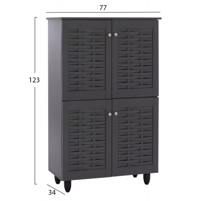 ΠΑΠΟΥΤΣΟΘΗΚΗ-ΝΤΟΥΛΑΠΙ ΞΥΛΙΝΗ KABIRA 4 ΠΟΡΤΕΣ HM2210.10 ΓΚΡΙ 77x34x123Υεκ. ΠΑΠΟΥΤΣΟΘΗΚΗ-ΝΤΟΥΛΑΠΙ ΞΥΛΙΝΗ KABIRA 4 ΠΟΡΤΕΣ HM2210.10 ΓΚΡΙ 77x34x123Υεκ.