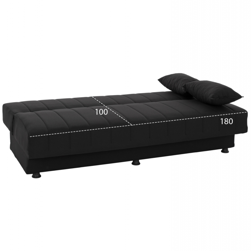 ΚΑΝΑΠΕΣ ΚΡΕΒΑΤΙ ANDRI ΤΡΙΘΕΣΙΟΣ ΜΑΥΡΟΣ HM3239.01 180x72x77 εκ. ΚΑΝΑΠΕΣ ΚΡΕΒΑΤΙ ANDRI ΤΡΙΘΕΣΙΟΣ ΜΑΥΡΟΣ HM3239.01 180x72x77 εκ.
