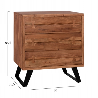 ΣΥΡΤΑΡΙΕΡΑ FANSI 3ΣΥΡΤΑΡΙΑ ΑΠΟ ΜΑΣΙΦ ΞΥΛΟ ΑΚΑΚΙΑΣ 80x35x86Υεκ. HM8474.11