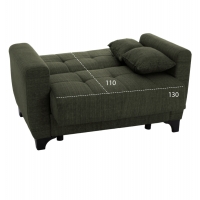 ΚΑΝΑΠΕΣ ΚΡΕΒΑΤΙ HEMA ΔΙΘΕΣΙΟΣ ΨΗΛΗ ΠΛΑΤΗ DARK OLIVE HM3243.05 160x84x88 εκ.