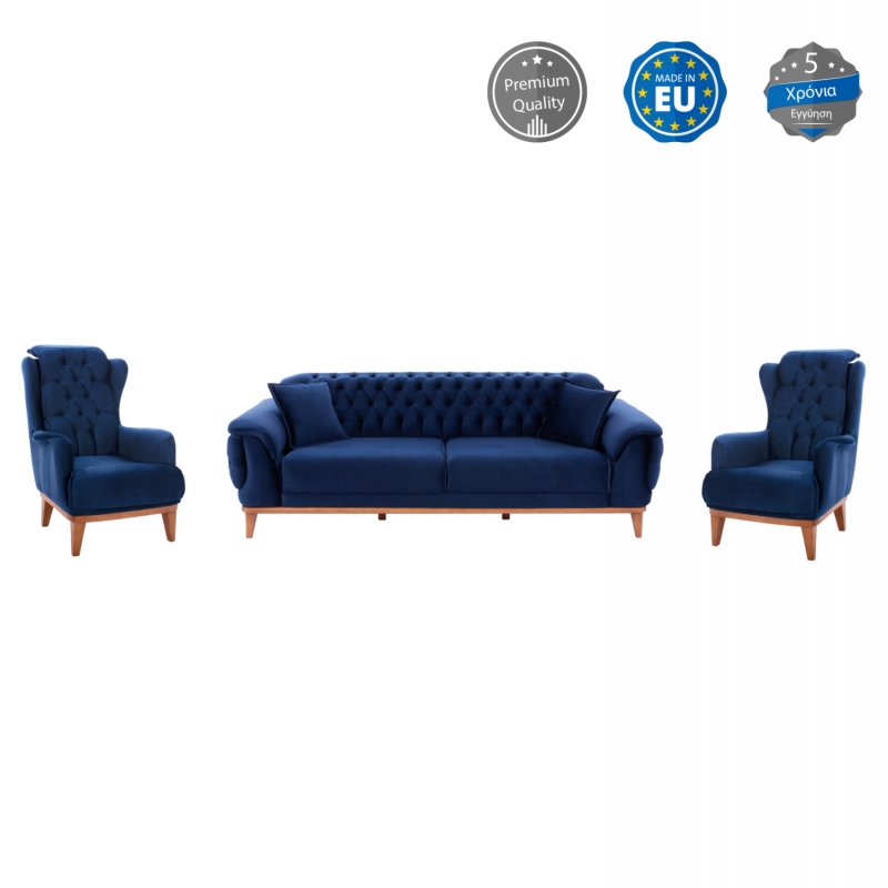 ΣΕΤ ΣΑΛΟΝΙ 3ΤΜΧ BENNINGTON ΜΠΛΕ HM11746.18 ΣΕΤ ΣΑΛΟΝΙ 3ΤΜΧ BENNINGTON ΜΠΛΕ HM11746.18