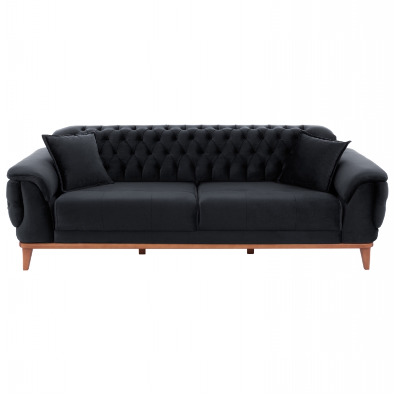 ΚΑΝΑΠΕΣ ΚΡΕΒΑΤΙ BENNINGTON ΤΡΙΘΕΣΙΟΣ ΜΑΥΡΟΣ HM3249.01 240x95x80 εκ.