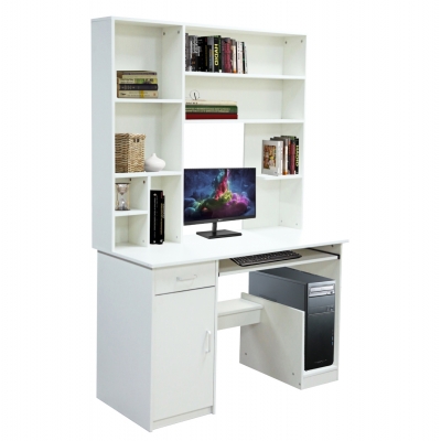 ΓΡΑΦΕΙΟ ΜΕ ΒΙΒΛΙΟΘΗΚΗ-ΡΑΦΙΕΡΑ STATUS ΛΕΥΚΟ HM2032.03 120x55,5x182,5 εκ.