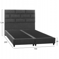 ΚΡΕΒΑΤΙ SOLEDAD ΑΠΟ ΓΚΡΙ ΥΦΑΣΜΑ HM644.01 ΓΙΑ ΣΤΡΩΜΑ 150x200 εκ.