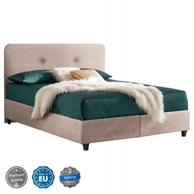 ΚΡΕΒΑΤΙ HM637.22 DOLORES ΜΠΕΖ ΥΦΑΣΜΑ τ.NUBUCK, 150x200 εκ.