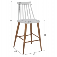 ΣΚΑΜΠΟ ΜΠΑΡ VANESSA HM9300.01 ΛΕΥΚΟ ΜΕΣΑΙΟΥ ΥΨΟΥΣ 43x45x97Υεκ.