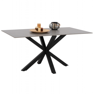 ΤΡΑΠΕΖΙ ΤΡΑΠΕΖΑΡΙΑΣ SYNTEC HM9308.03 SINTERED STONE ΓΚΡΙ ΜΕΤΑΛΛΙΚΑ ΠΟΔΙΑ 160x90x75Υεκ.