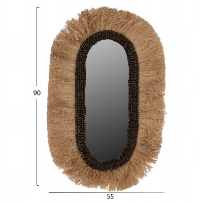 ΚΑΘΡΕΠΤΗΣ ΤΟΙΧΟΥ ΟΒΑΛ ΑΠΟ ΙΝΕΣ ΣΙΖΑΛ ΣΕ ΧΡΩΜΑ ΦΥΣΙΚΟ ΜΑΥΡΟ 55x4x90Yεκ.HM7745 ΚΑΘΡΕΠΤΗΣ ΤΟΙΧΟΥ ΟΒΑΛ ΑΠΟ ΙΝΕΣ ΣΙΖΑΛ ΣΕ ΧΡΩΜΑ ΦΥΣΙΚΟ ΜΑΥΡΟ 55x4x90Yεκ.HM7745