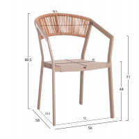 ΠΟΛΥΘΡΟΝΑ ΑΛΟΥΜΙΝΙΟΥ MIRI HM5891.03 ΣΑΜΠΑΝΙΖΕ ΣΚΕΛΕΤΟΣ&TEXTLINE- RATTAN 56x58x80.5Υ εκ.