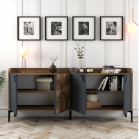 ΜΠΟΥΦΕΣ ΜΕΛΑΜΙΝΗΣ ΚΑΡΥΔΙ ΚΑΙ ΑΝΘΡΑΚΙ 180x35x78Yεκ. HM9433.01 ΜΠΟΥΦΕΣ ΜΕΛΑΜΙΝΗΣ ΚΑΡΥΔΙ ΚΑΙ ΑΝΘΡΑΚΙ 180x35x78Yεκ. HM9433.01